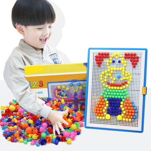 296pcs Mosaic Picture Puzzle Toy Children Composite Intellectual Educational Mushroom Nail Kit Toys BM88