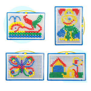 296pcs Mosaic Picture Puzzle Toy Children Composite Intellectual Educational Mushroom Nail Kit Toys BM88