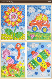 New 24 Styles 3D Mosaics Creative Sticker Game Animals Transport Arts Craft EVA Puzzle Educational Games for Children