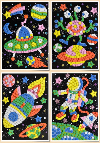 New 24 Styles 3D Mosaics Creative Sticker Game Animals Transport Arts Craft EVA Puzzle Educational Games for Children