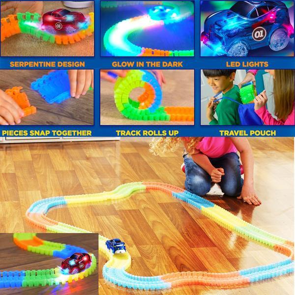 Dudes Rainbow™ Glowing Car Racing Set for Kids- Awesomely FUN!