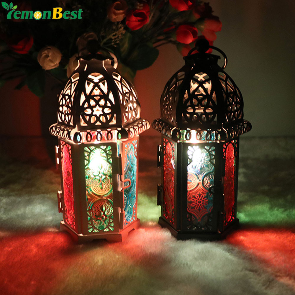 Vintage Moroccan Decor Lanterns Hollow Candlestick Candle Holder